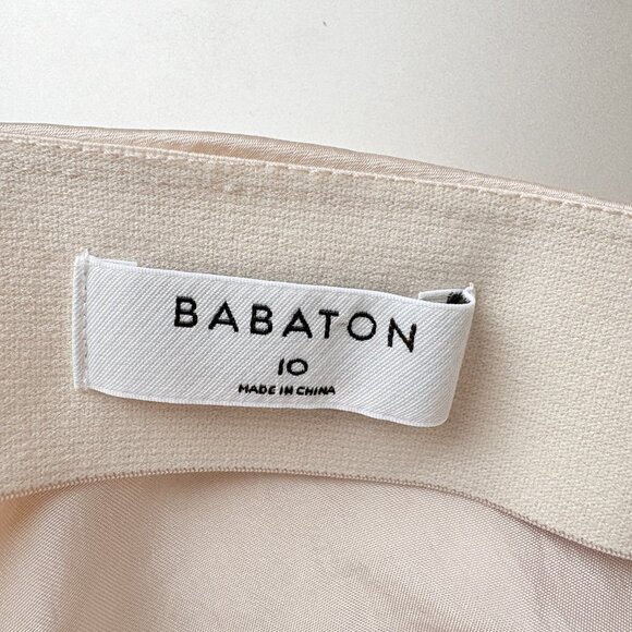 Aritzia Babaton Slip Mini Skirt Nude Champagne Size 10 - Picture 4 of 6